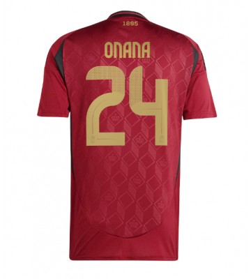 Belgien Amadou Onana #24 Hjemmebanetrøje EM 2024 Kort ærmer